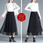 ⁦تنوره موضة أنيقة منقطة تصميم جميل وانيق⁩ - الصورة ⁦3⁩